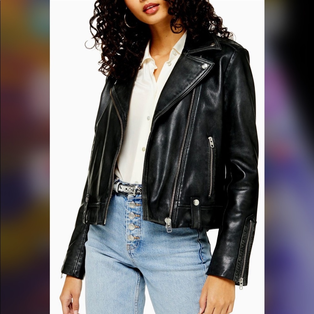Topshop Leather Biker Jacket